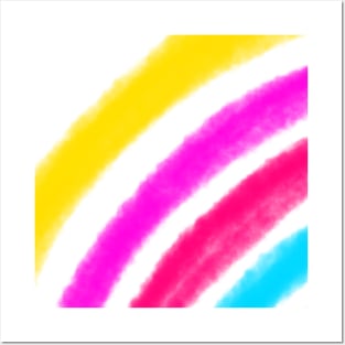 Colorful watercolor abstract stripes art Posters and Art